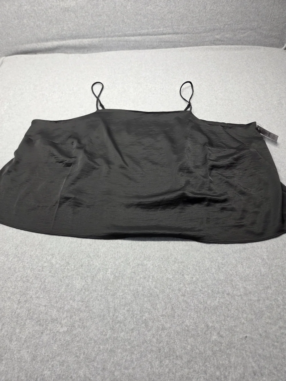 0370 Auden Black Satin Spaghetti-Strap Chemise